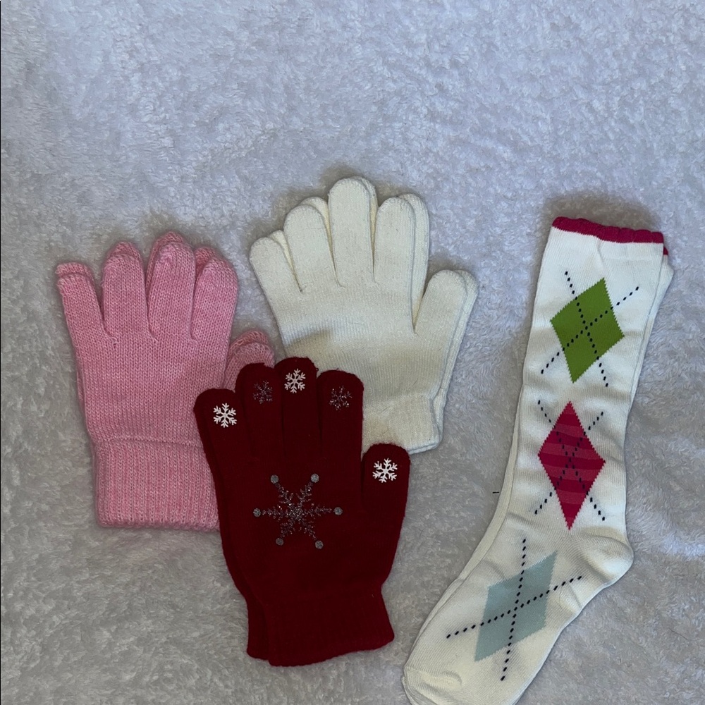 Gymboree Kids Mittens and Socks Set - Red, Pink, White